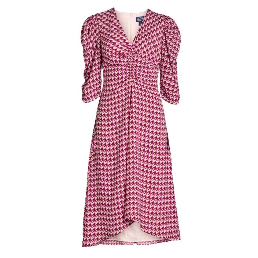 Women’s Scoop Ruched Front Dress 3/4 Sleeve Houndstooth Size XS (0-2) NEW - Picture 16 of 16